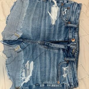 American Eagle Outfitters Light Blue Ripped Jean Shortie